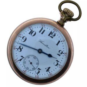 Vintage 1905 Hamilton Gold Filled Pocket Watch Grade 940, 18s, 21j Open Face PW!
